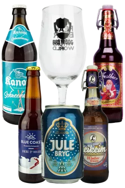 Brauerei Bierpaket Weihnachtsbiere mit Glas